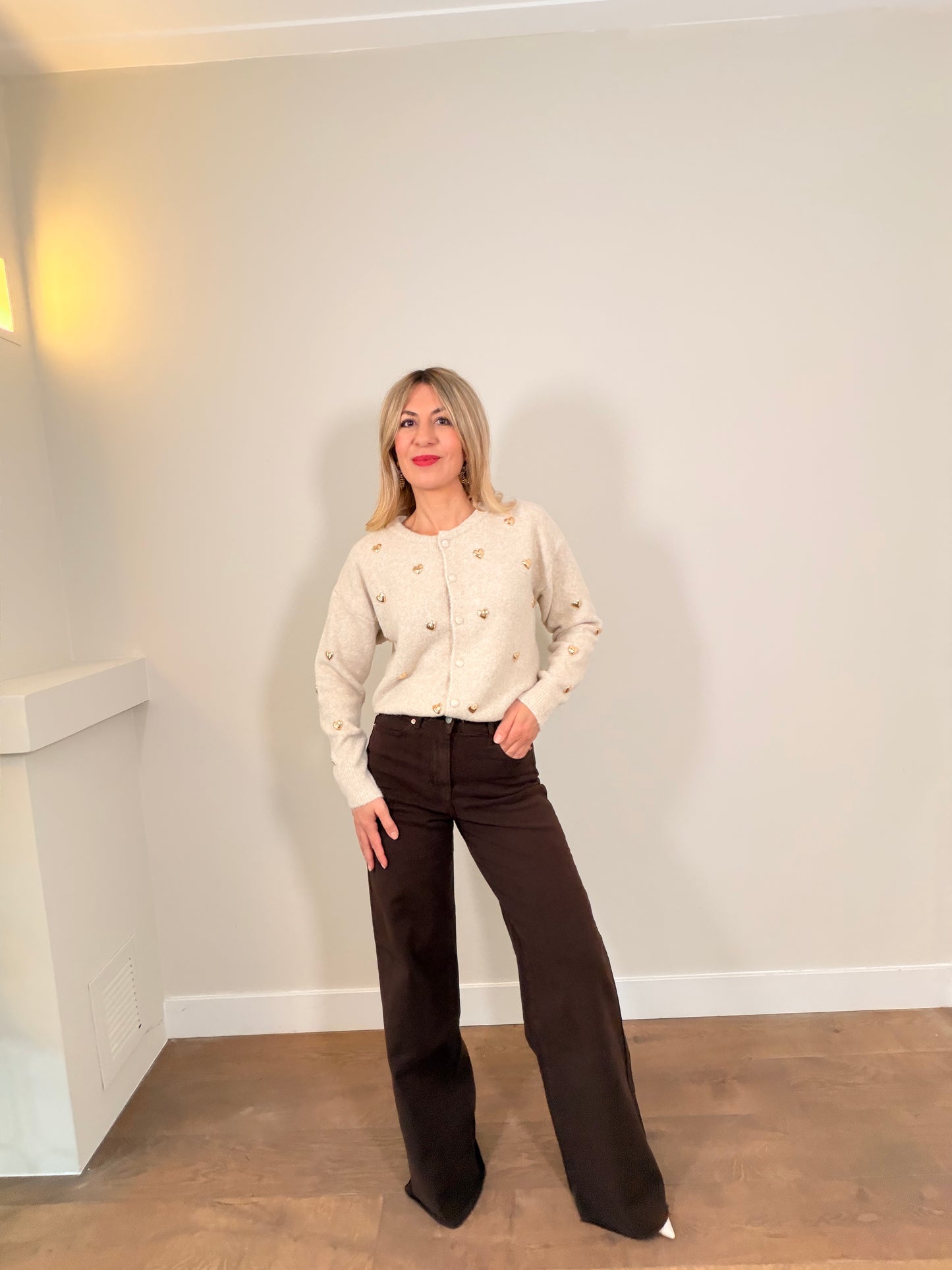 LOD of Love – Ecrù Vest met Gouden Hartjes