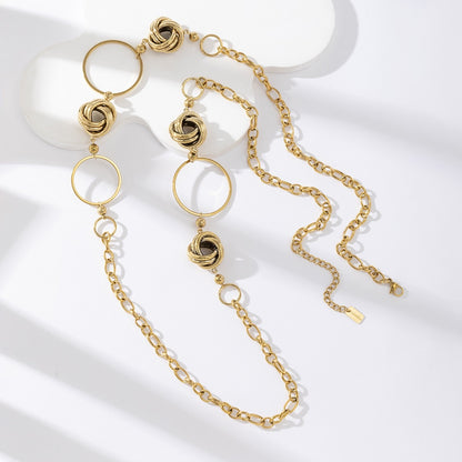 LOD of Love - Goudkleurige Ketting met Ronde Schakels & Gevlochten Details