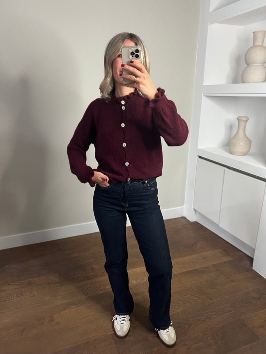 LOD of Love – Bordeaux Alpaca Vestje met Knoopsluiting