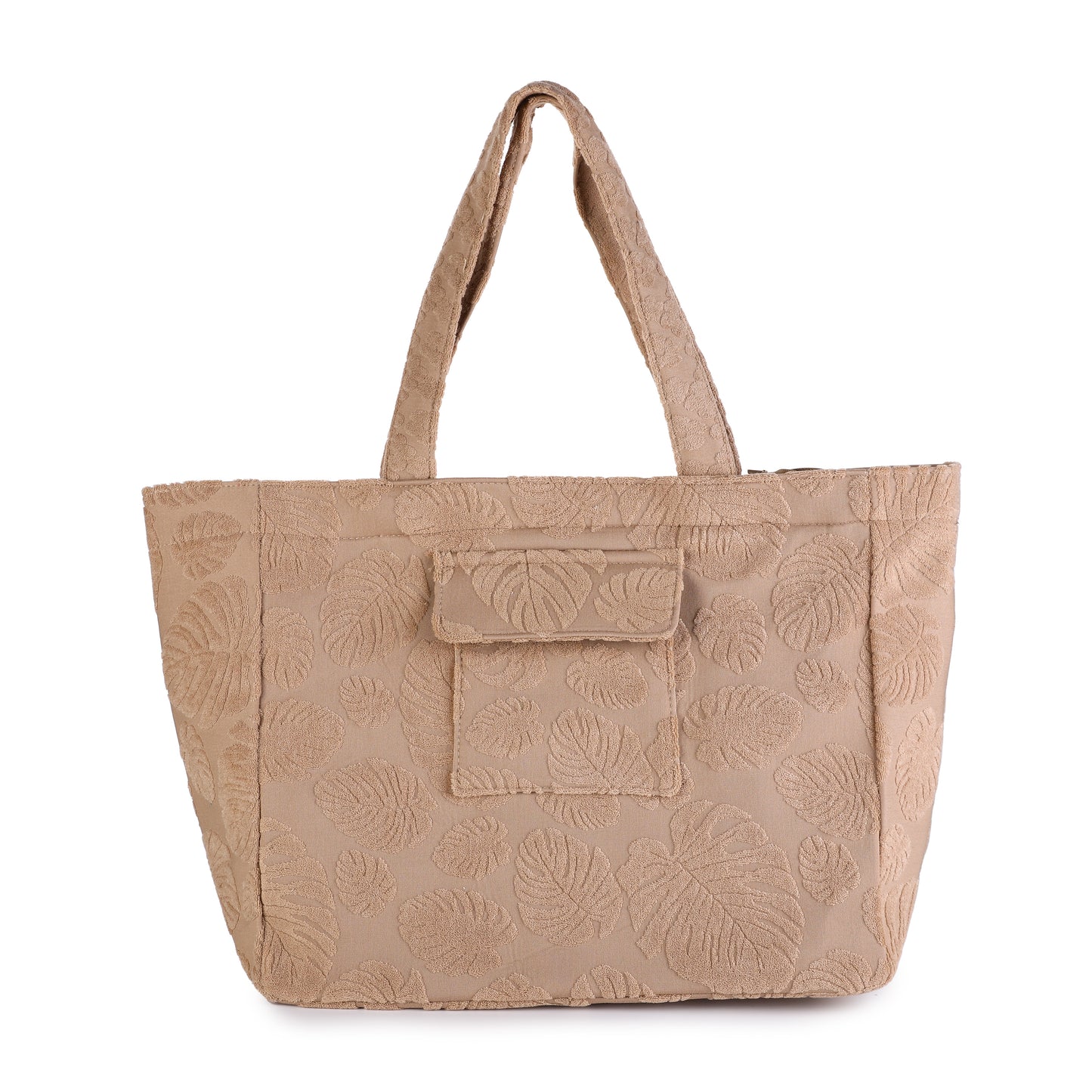 LOD of Love – Shopper Luna Beige Met Bloemenstructuur En Ritssluiting