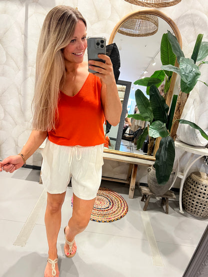 LOD of Love – Mouwloze Top Fleur Oranje