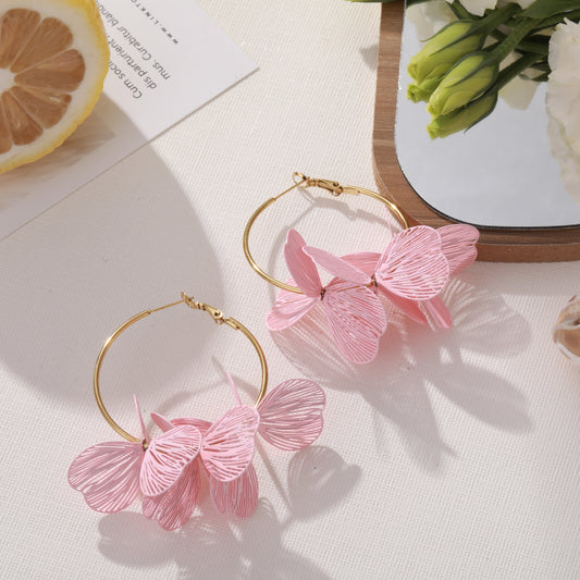 LOD of Love - Oorringen met bloemen – Roze
