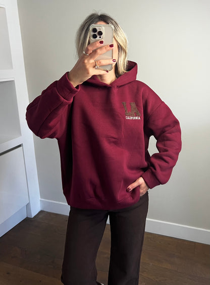 LOD Of Love - LA California Hoodie Burgundy Red