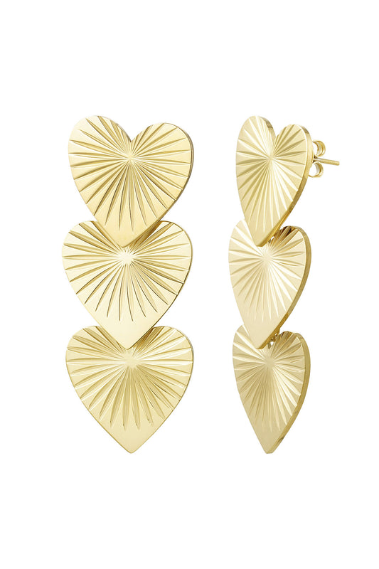 LOD of Love- Gouden Statement Hartjes Oorbellen