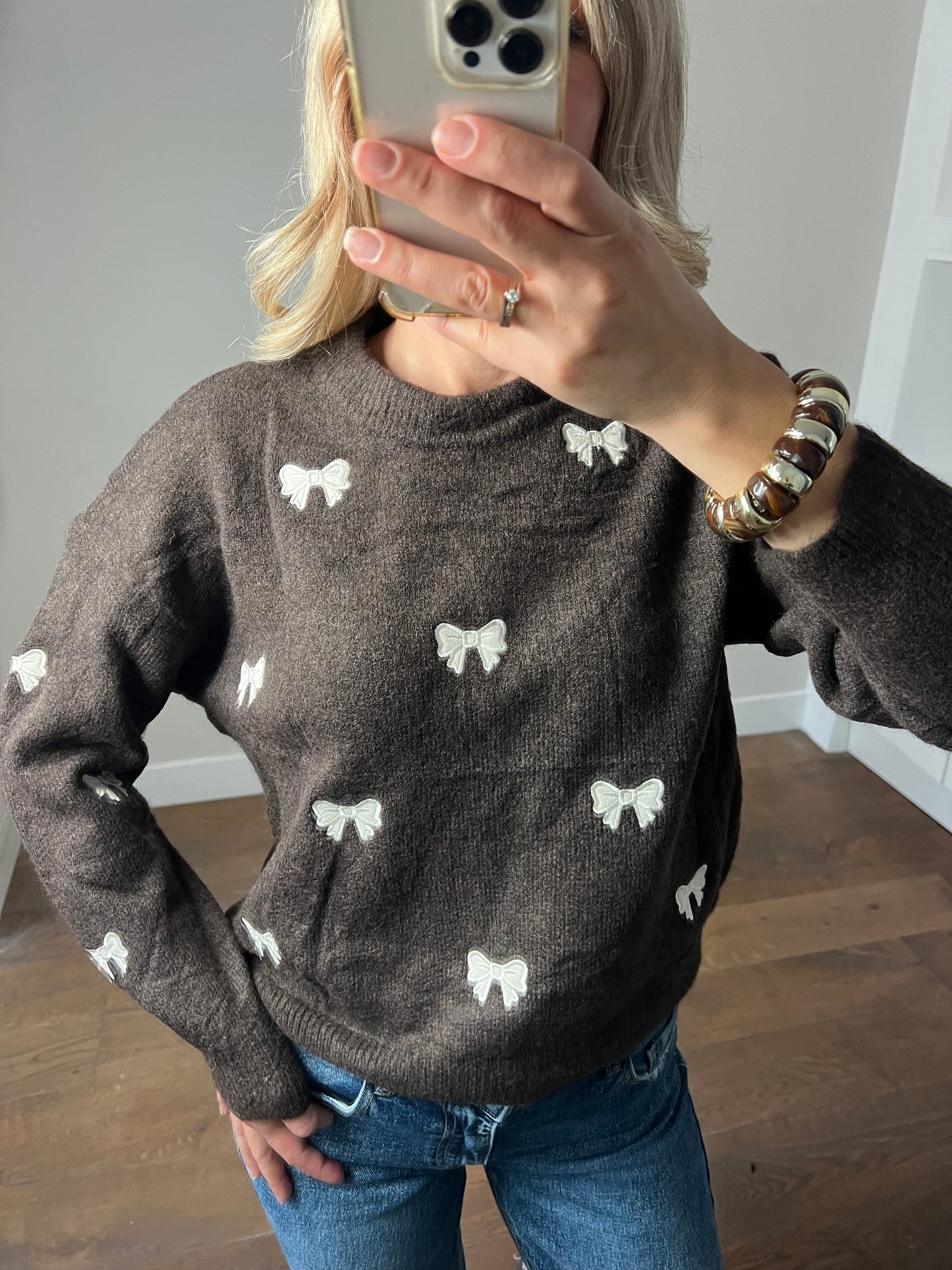 LOD Of Love - Donkerbruine Knit met Strikjes