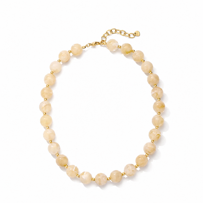 LOD of Love - Beige Kralenketting met Gouden Details