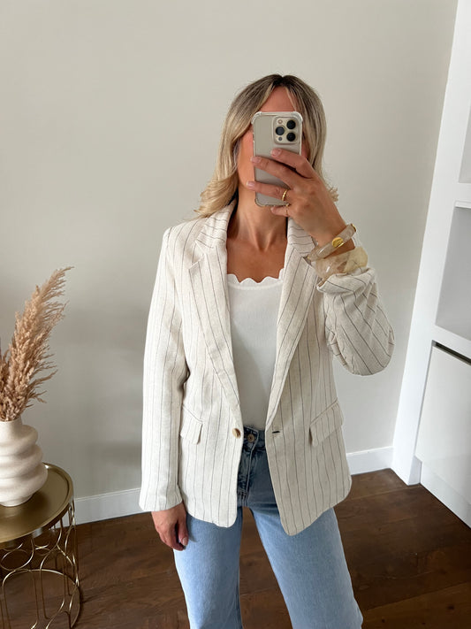 LOD of Love – Pinstripe Blazer Linnen Look
