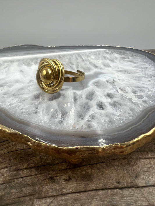 LOD of Love - Love Luxe Pearl  Gouden Parelvorm Ring