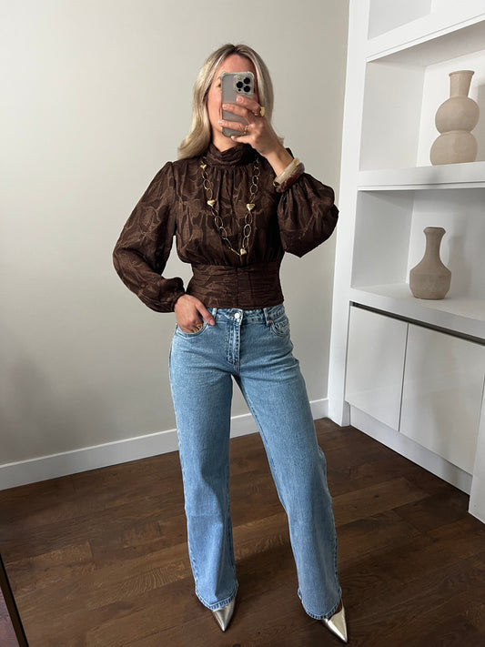 LOD of Love - Blauwe Wide Leg Jeans – Mid Waist