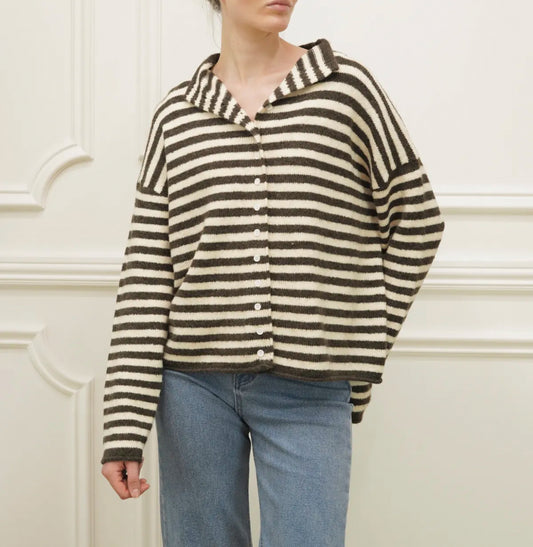 LOD of Love – Gestreept Vest Bruin Isa