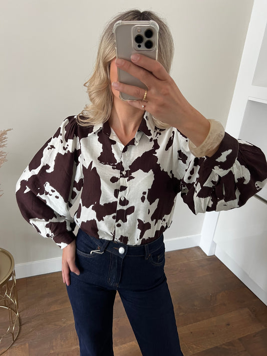 LOD of Love – Cow Print Statement Blouse
