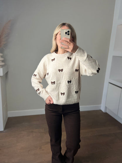 LOD Of Love - Taupekleurige Knit met Strikjes