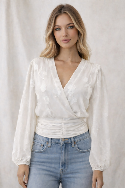 LOD of Love – Emma Top Off White Met Pofmouw