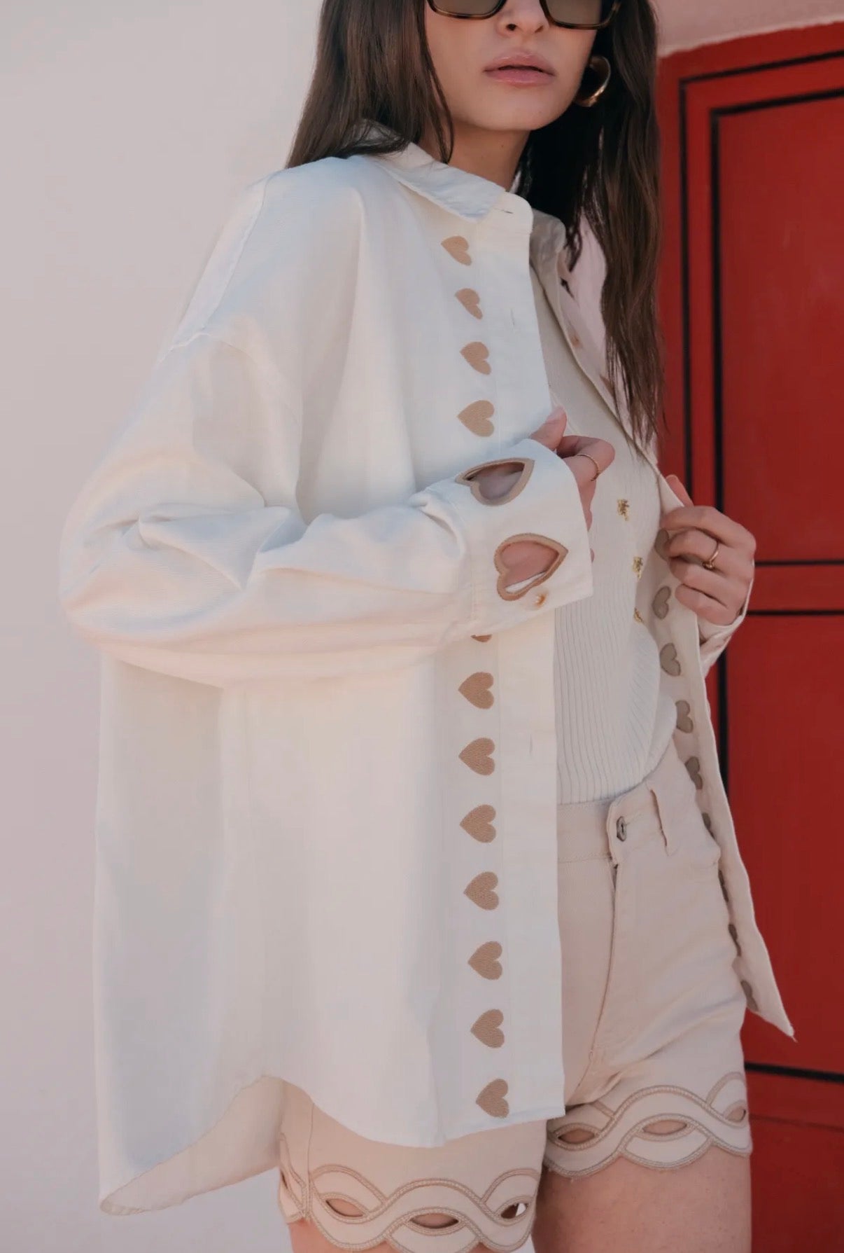 LOD of Love – Vest met Hartjesdetails  Wit