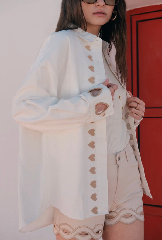 LOD of Love – Vest met Hartjesdetails  Wit