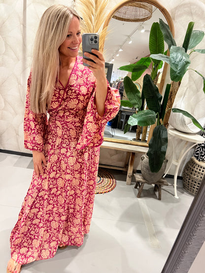 LOD of Love – Ibiza Maxi Rok Framboosrood met Bloemenprint