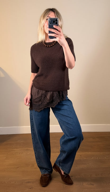 LOD of Love – Zijde Viscose Top Luna Bruin