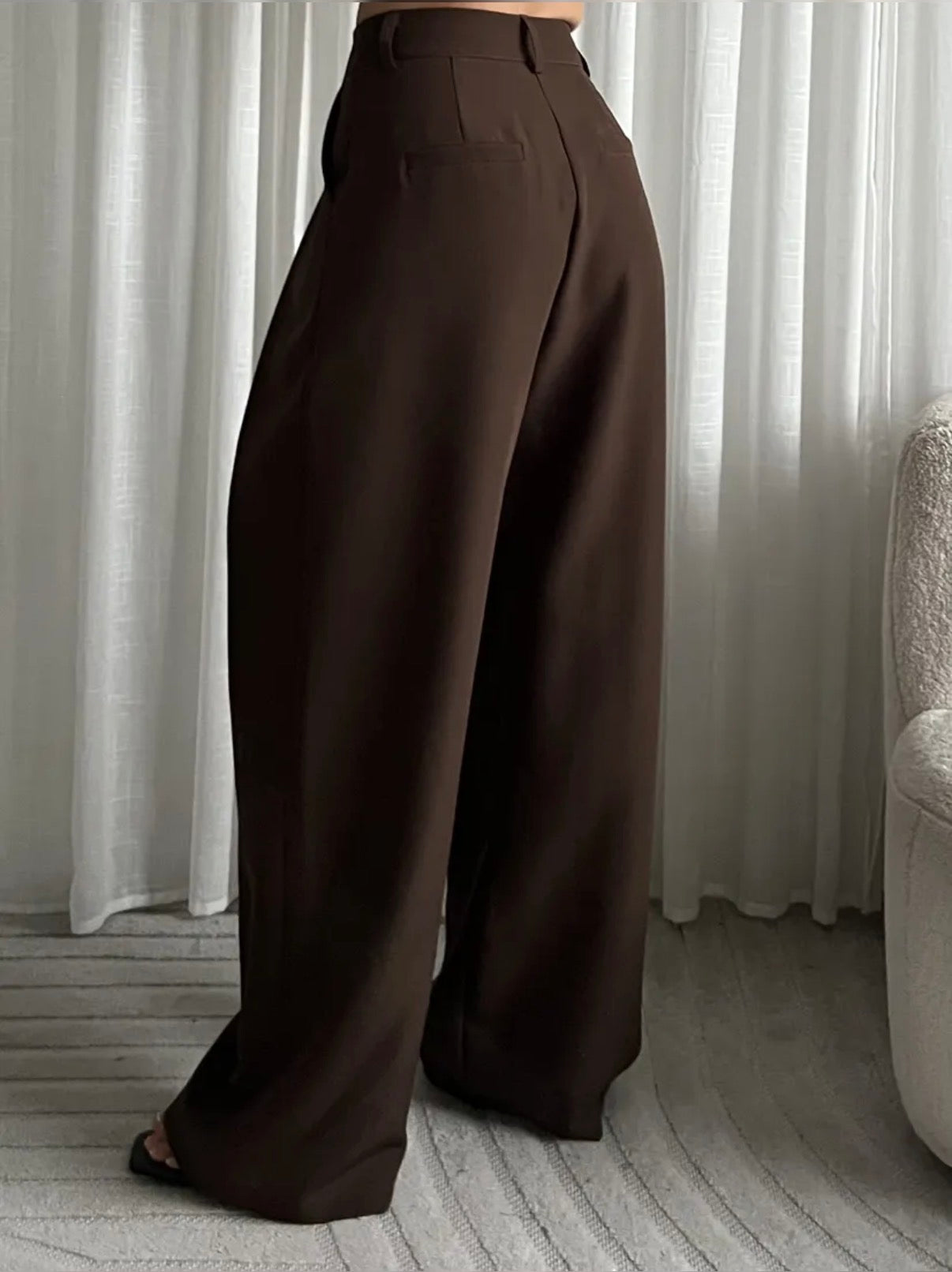 LOD of Love - High Waist Pantalon met Plooien – Chocolate Brown