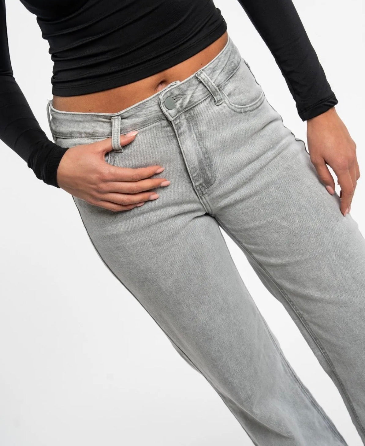 LOD of Love - Extra Tall Mid Waist Wide Leg Grey