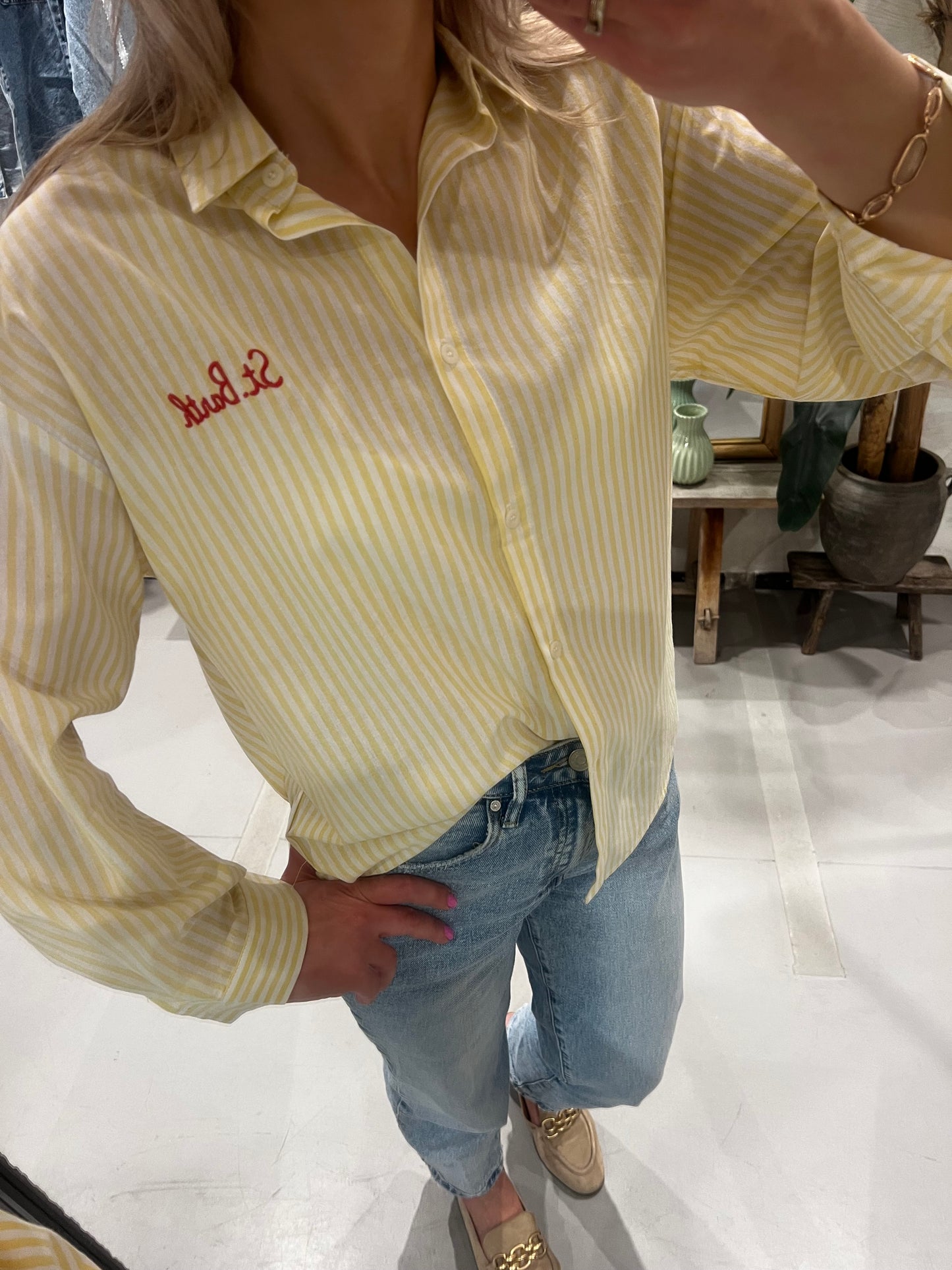 LOD of Love – Blouse St Barth – Geel/Wit