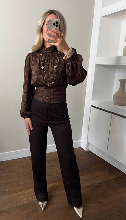 LOD of Love - Pantalon Liana Brown Tall Fit