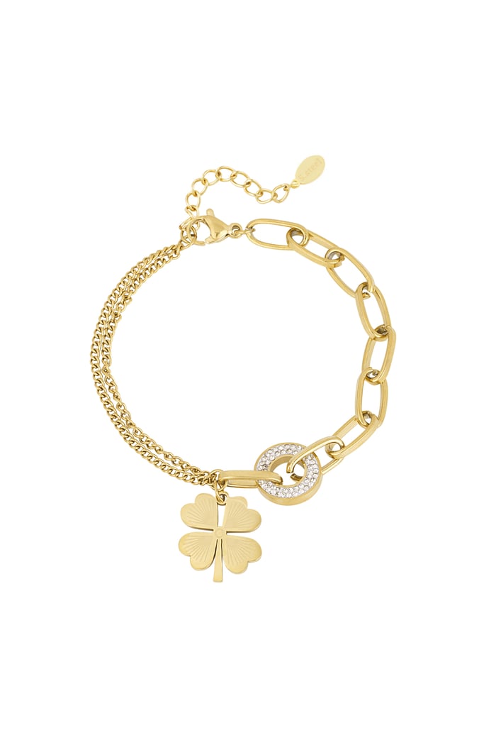 LOD of Love – Goudkleurige Armband met Klavertje