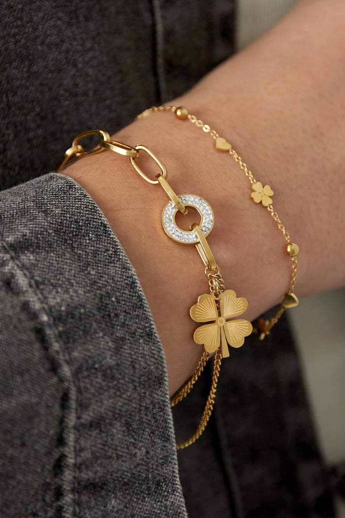 LOD of Love – Goudkleurige Armband met Klavertje