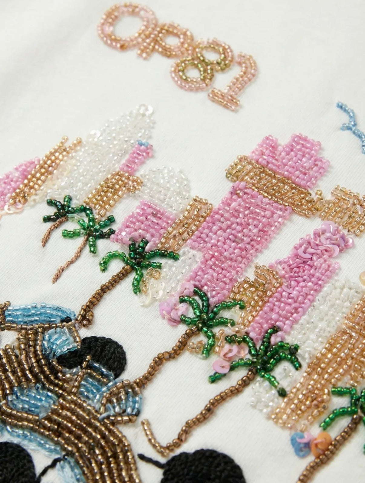 LOD of Love - Riviera T-shirt met kralen Wit