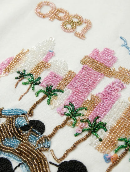 LOD of Love - Riviera T-shirt met kralen Wit