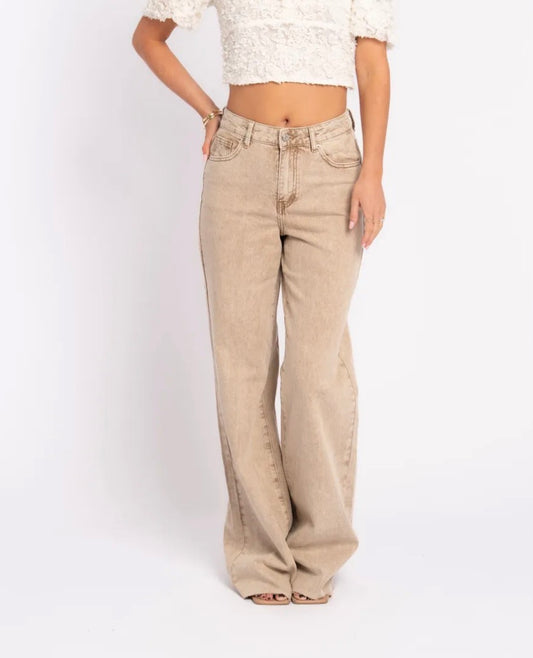 LOD of Love - Extra Tall Wide Leg Jeans Beige – Inseam 90 cm