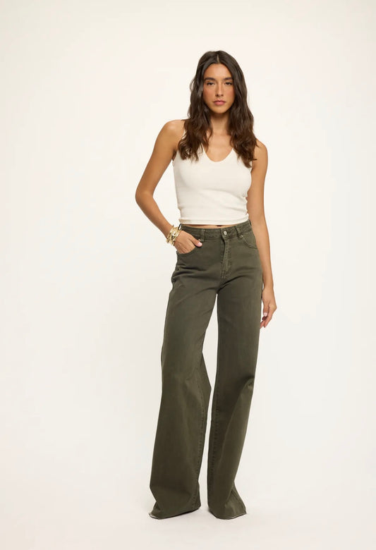 LOD of Love - Wide leg jeans – khaki - Tall  (Inseam 88 cm)