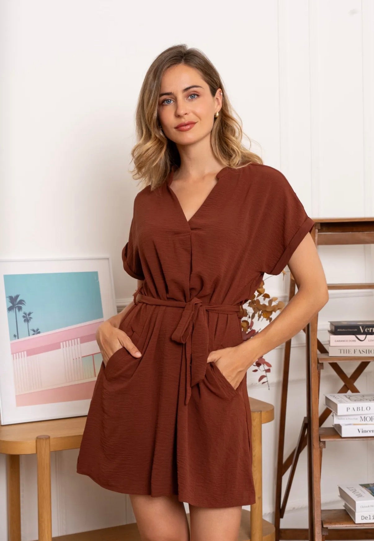 LOD of Love - Kleid mit Gürtel Café Bruin