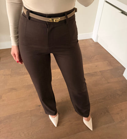 LOD of Love - Pantalon Liana Brown Normale Fit