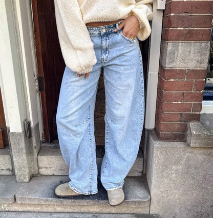 LOD of Love – Jeans mit Leopardenmuster, Dad-Fit, weites Bein, groß