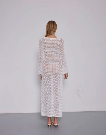 LOD of Love – Witte Gehaakte Maxi Jurk – Beach Dress