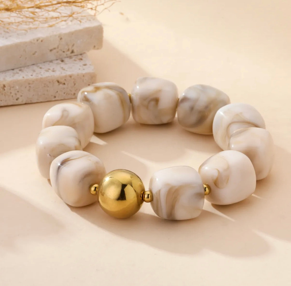 LOD of Love – Chunky Marble Bracelet Warm Amber