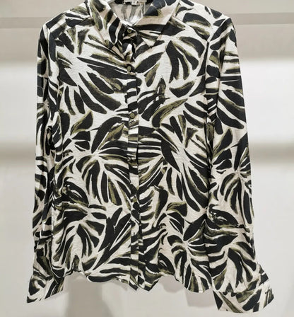 LOD of Love – Blouse Jungle Print Taupe Zwart