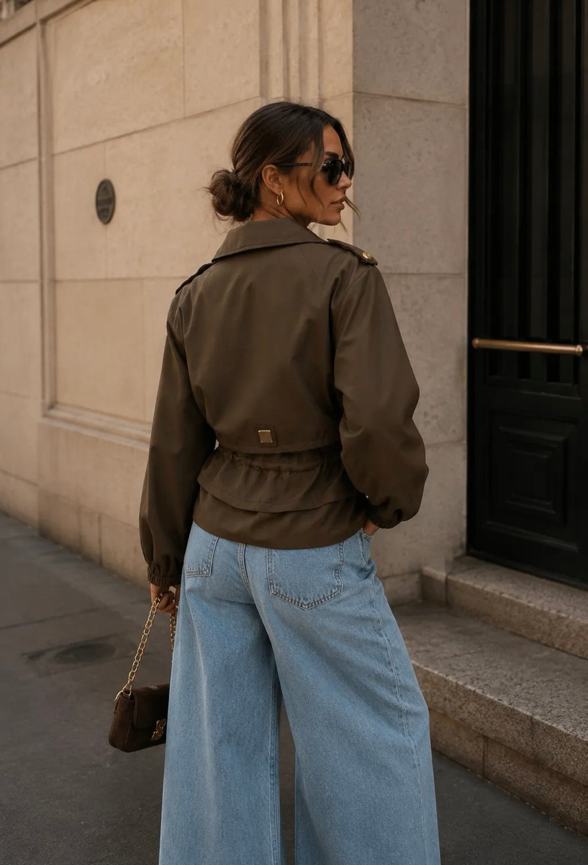 LOD of Love – Mila Short Trench Jacket – Brown / Beige
