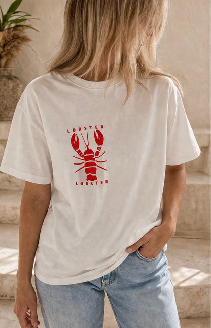 LOD of Love – Lobster Print T-Shirt White