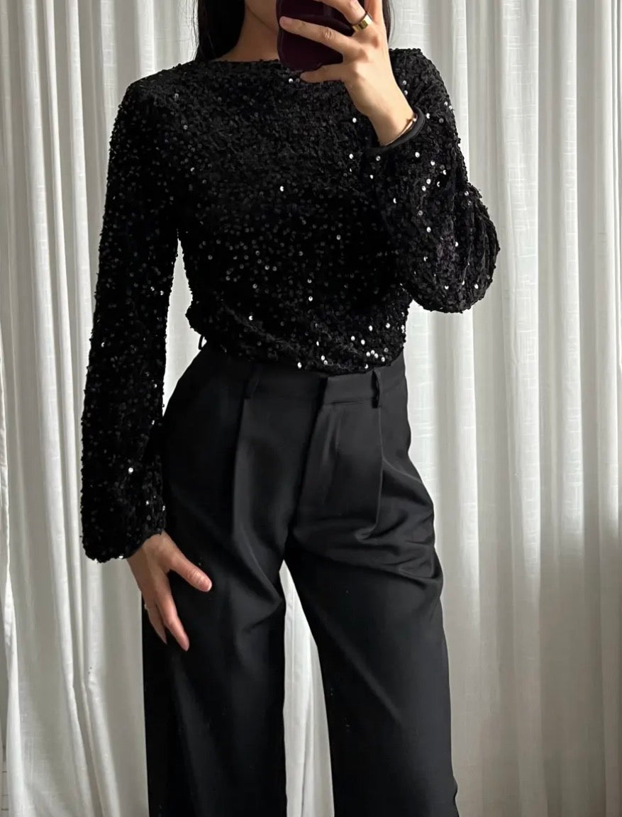 LOD of Love – Zwarte Paillettentop Sparkle All Night