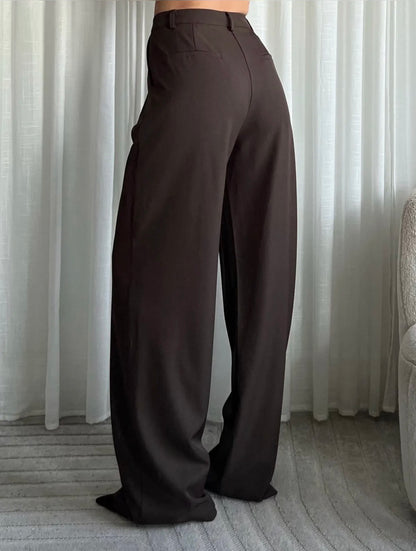 LOD of Love - Emy High Waist Tall Wide Leg Pants – Brown (Inseam 85 cm)
