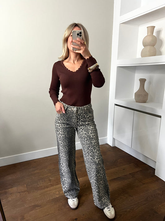 LOD of Love - Jeans Leopard Dad Fit Wide Leg