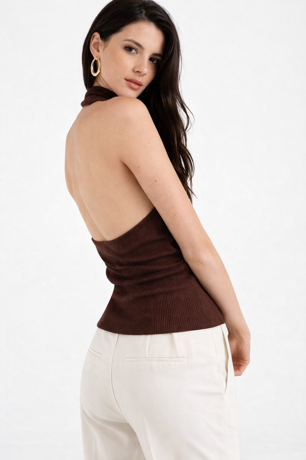 LOD of Love – Brown Ring Detail Halter Top
