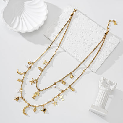 LOD of Love - Gelaagde Bedelketting Goud Sea Life