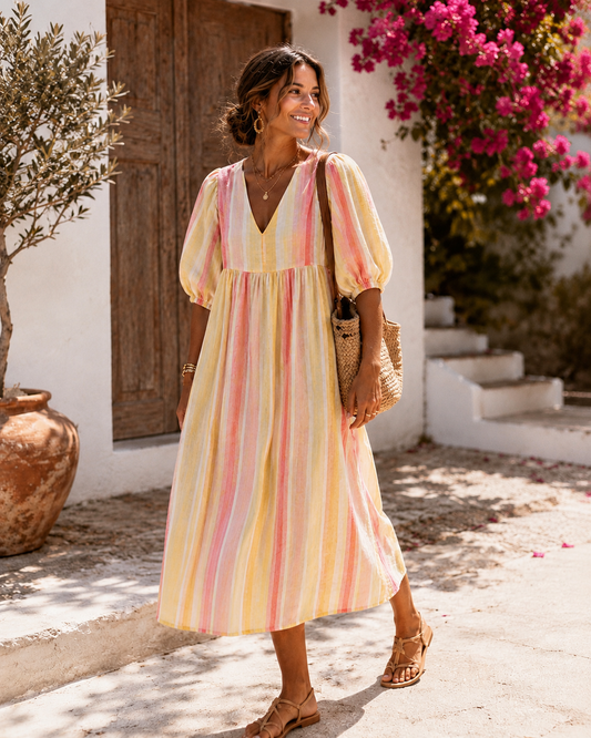LOD of Love –Anaëlle Midi Jurk Pink Yellow