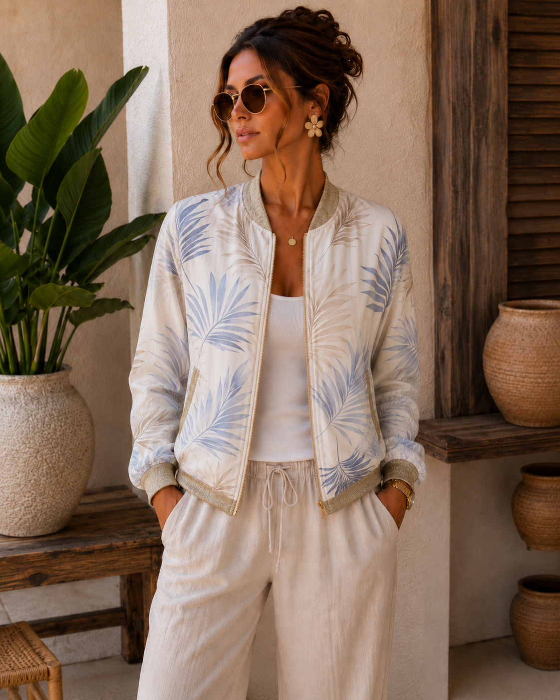 LOD of Love – Palm Leaf Bomberjack Blue