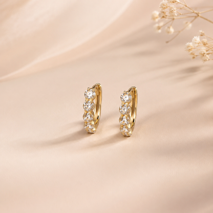 LOD of Love – Gold Plated Sterling Silver Oval Earrings with Zirconia