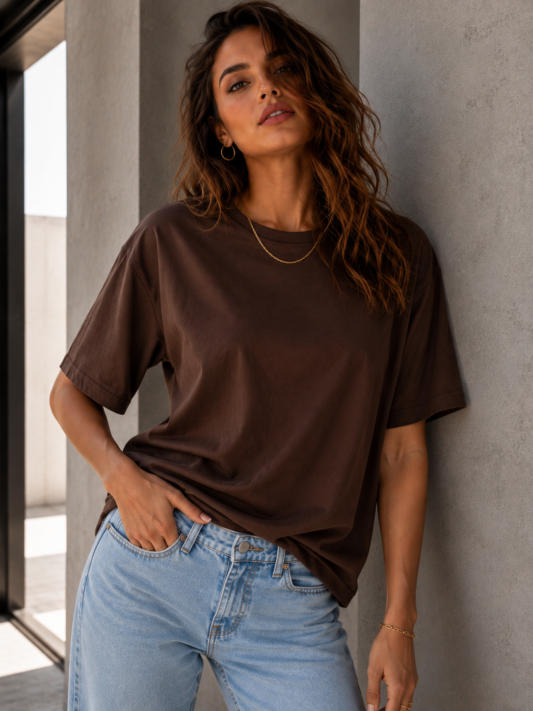 LOD of Love – New York T-Shirt Braun mit weißen Teddy-Buchstaben