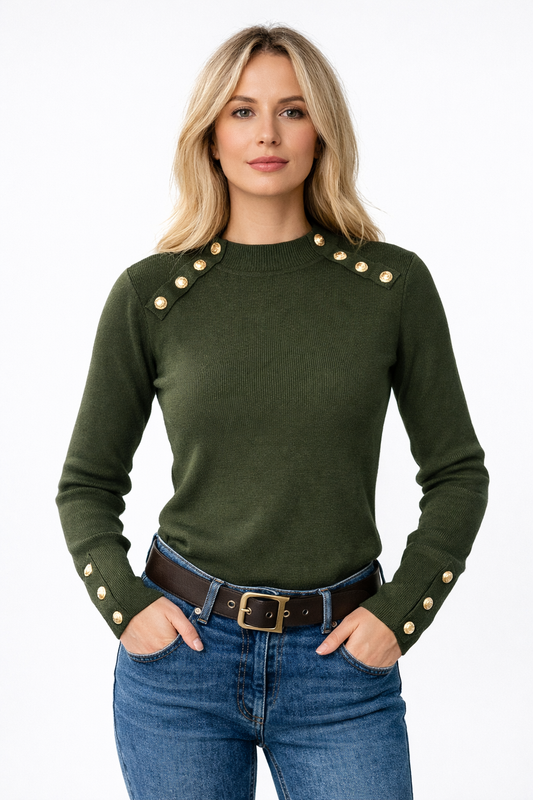 LOD Of Love - Elegante Trui met Schouderknopen