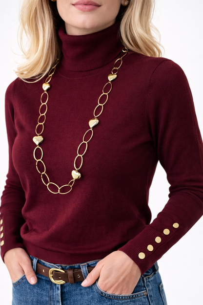 LOD Of Love - Basic Coltrui Bordeaux Met Gouden knoopjes